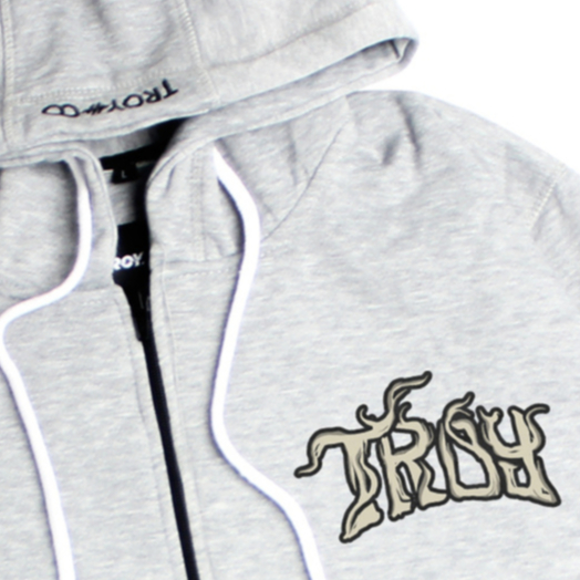 Troy Company Hoodie Zipper Grey Misty Onikuma - Hoodie Zipper Hoodie Abu Misty ZHD 2845