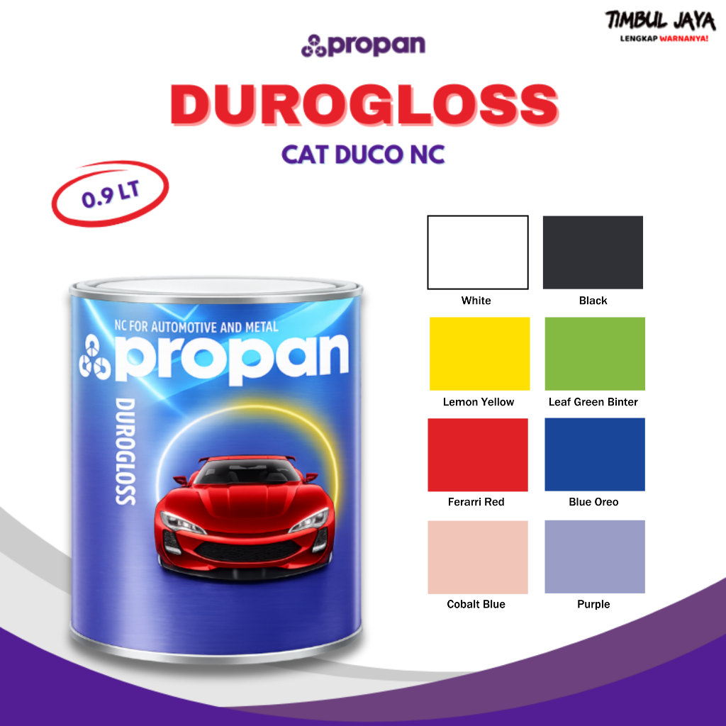 Propan Durogloss Doff 0,9Liter Hitam Putih / Cat Duco Hitam Doff Untuk Kayu Besi / Cat Duco Doff Dop