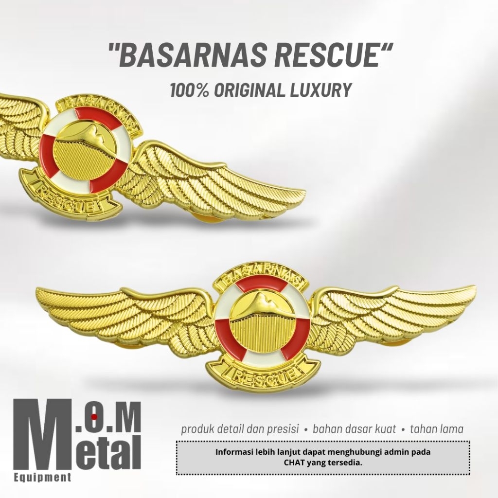 Brevet BASARNAS RESCUE POLRI (100% Original Luxury) - Tersedia Grosir Brevet untuk Resaler, Brevet P