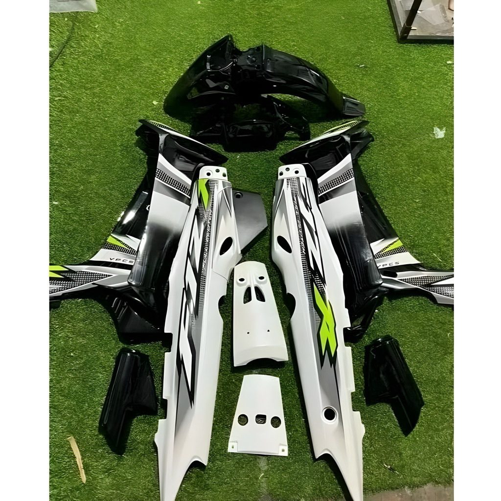 Cover body set fizr hitam putih Paket body halus fullset fizr yamaha fiz r hitam putih