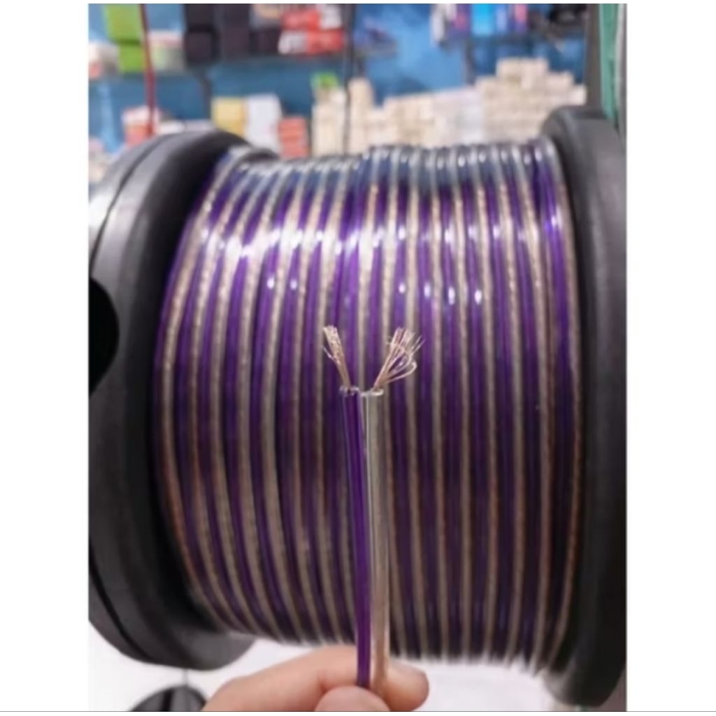 Kabel Listrik Transparan ukuran 2×30 serabut jual per meter kabel monster