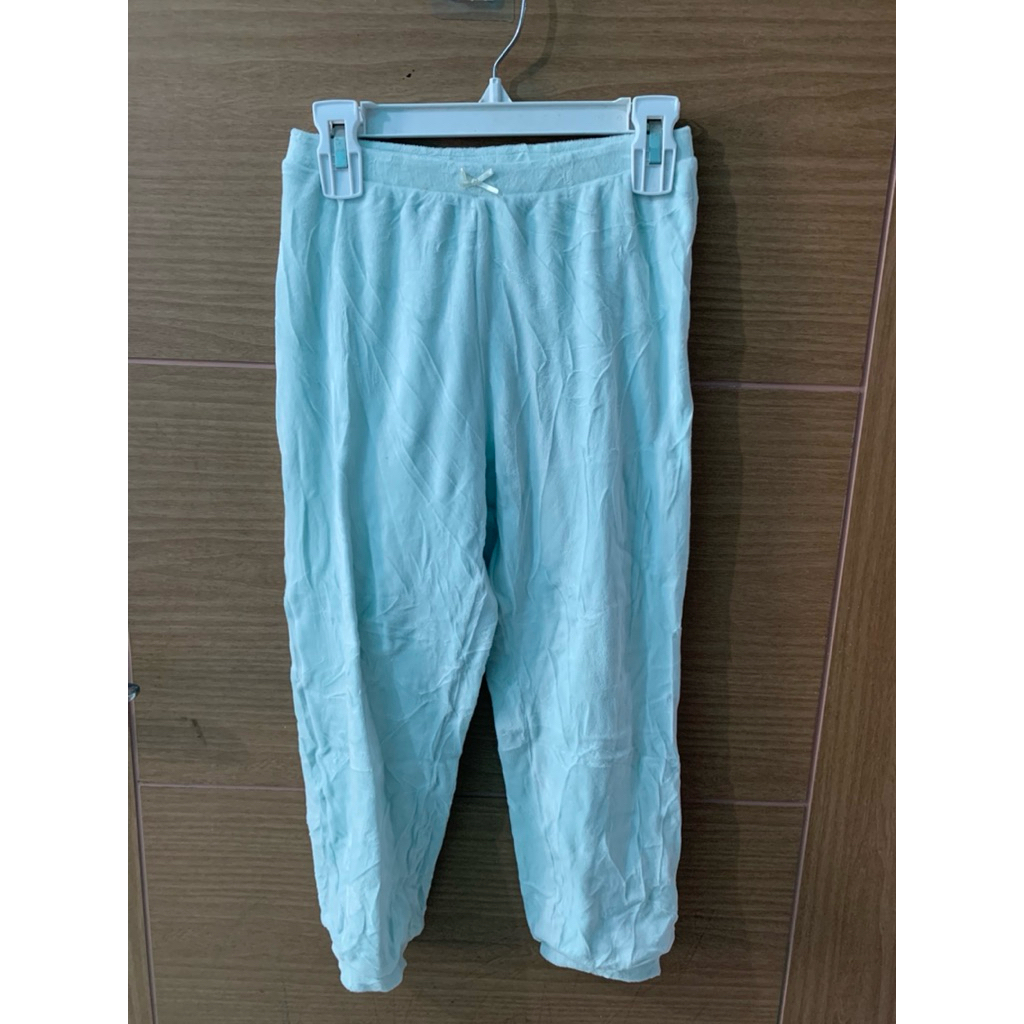 4-7 (Y) Celana Uniqlo Kids Bludru Hijau Mint Anak Perempuan
