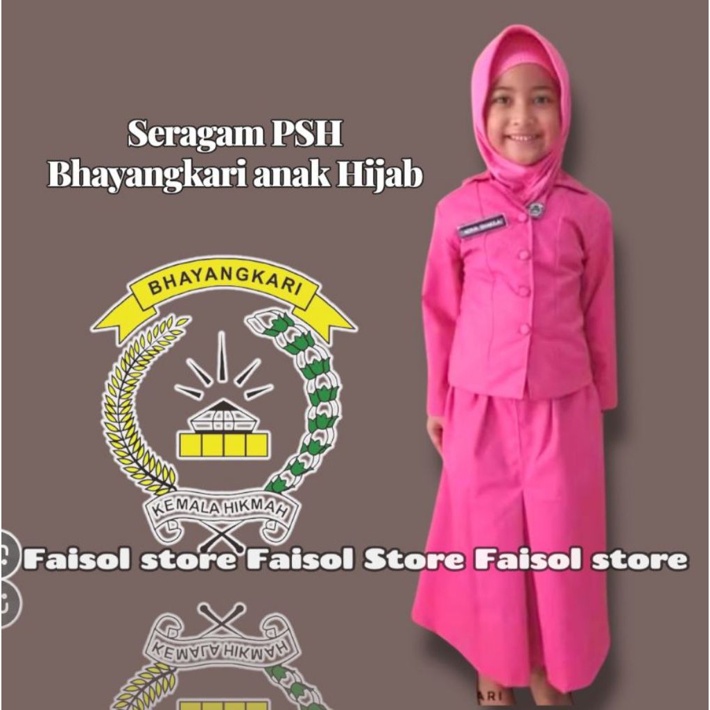 SERAGAM PSH BHAYANGKARI ANAK PEREMPUAN/BAJU PSH BHAYANGKARI ANAK CEWEK PAUD, TK, SD BAHAN OXFORD