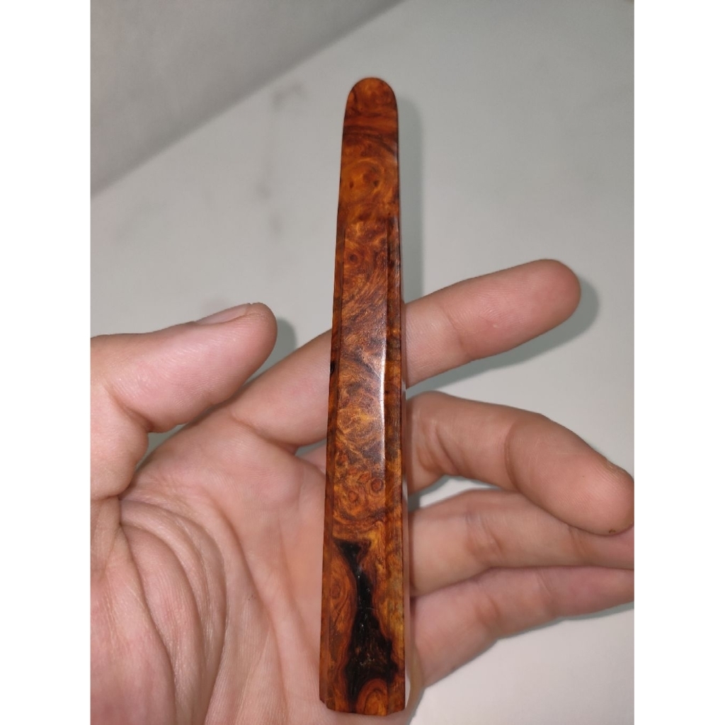 PIPA ONCE CANGKLONG KAYU AMBOYNA 12 CM KOTAK
