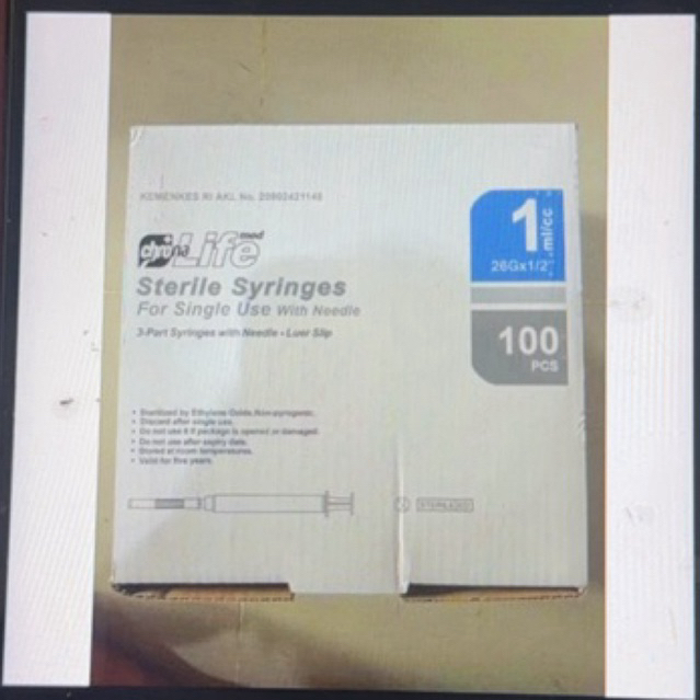 SYRINGE SPOIT spuit 1cc 1ml chrona life (box)