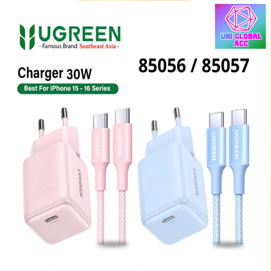UGREEN Charger Set Type C to Type C iPhone Fast Charging Cable Pink / Blue Original Kabel Data & Cha