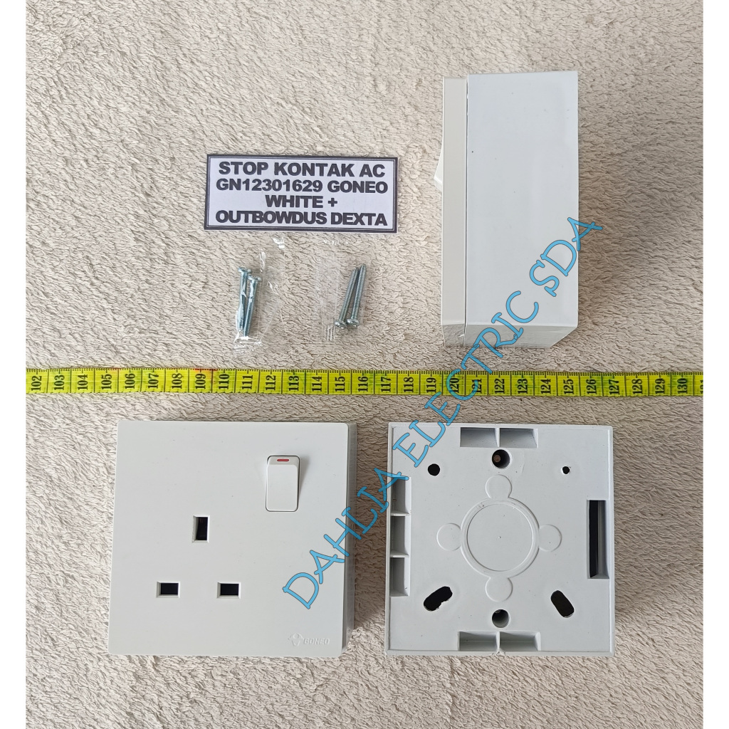 SAKLAR,STOP KONTAK WHITE GONEO + OUTBOWDUS DEXTA