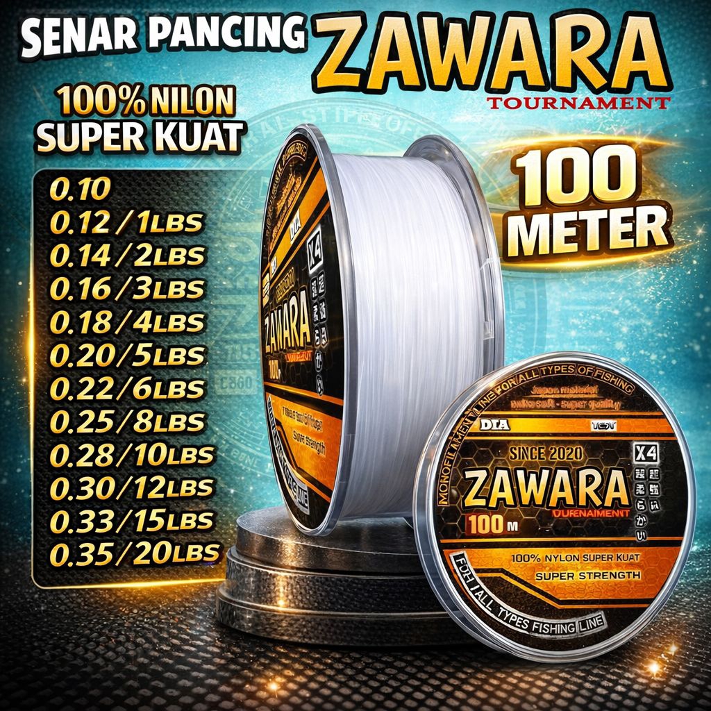 Senar pancing 100 meter putih susu ZAWARA anti keriting