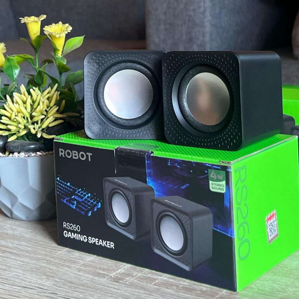 Speaker Komputer ROBOT RS260 Deep Bass 35mm Audio Usb Jack Portable Music Mini Gaming Laptop