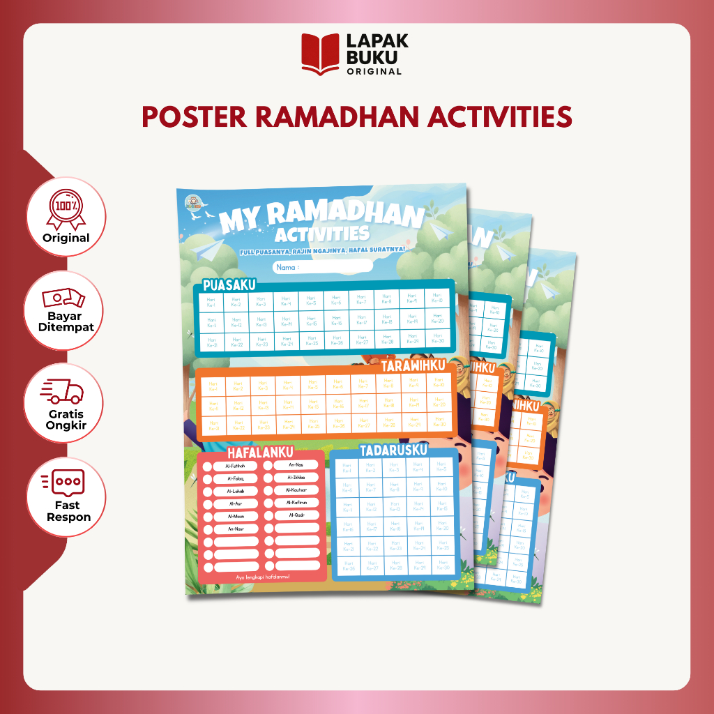 Poster Ramadhan Activities - Poster Kegiatan di Bulan Ramadhan Untuk Anak Ukuran A3