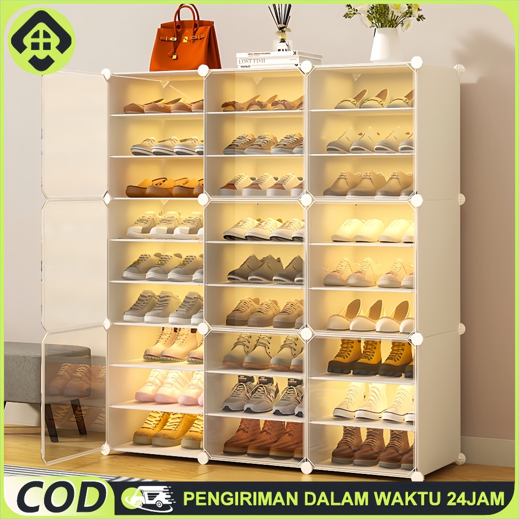 Rak Sepatu Tertutup Plastik / Lemari Sepatu Tertutup Anti Debu