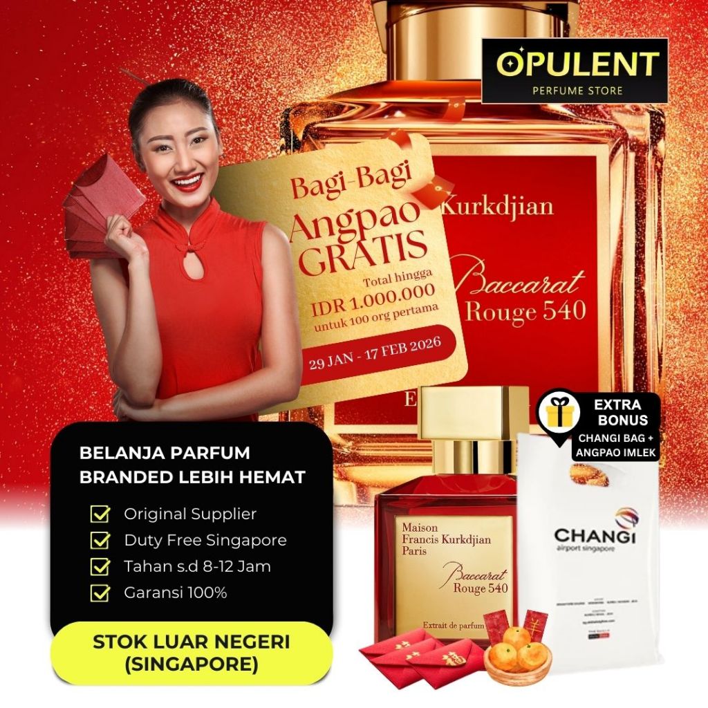 Parfum Mewah Bacarat Import Singapore - Parfum Wanita Eau De Parfum Premium PRANCIS ORI Baccarat Rou