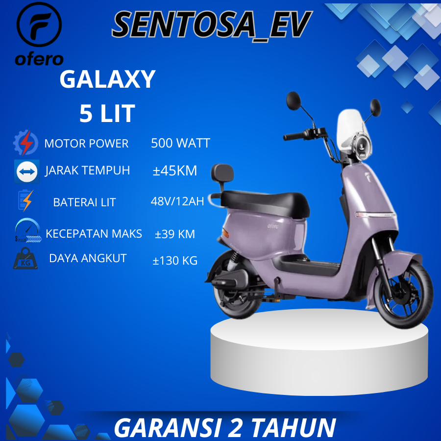 SEPEDA LISTRIK OFERO GALAXY 5 LIT 500WATT GARANSI RESMI PRODUK ORIGINAL OFERO