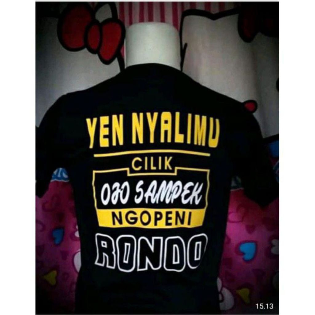 Kaos Kata-kata Lucu ngopeni Rondo. baju oblong hitam keren