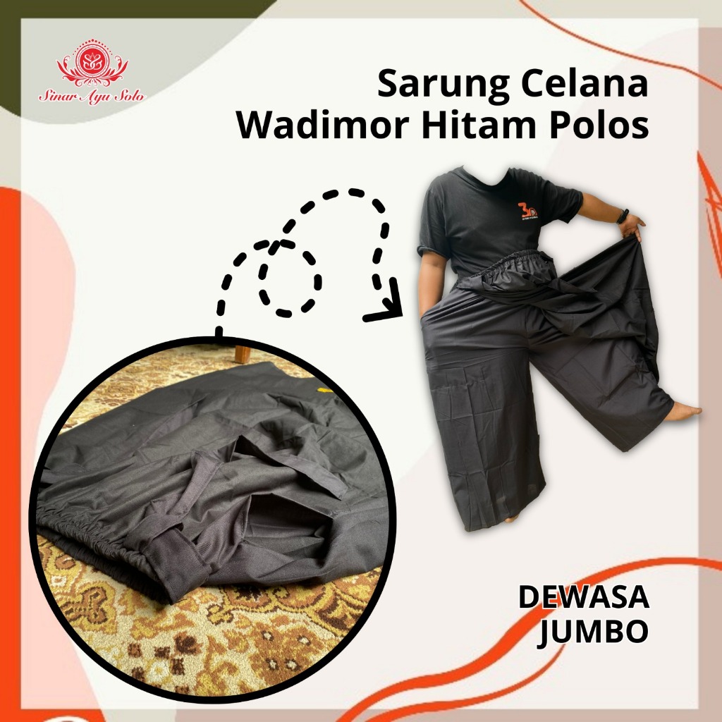 Sarung Celana Wadimor HItam Polos Jumbo Dewasa
