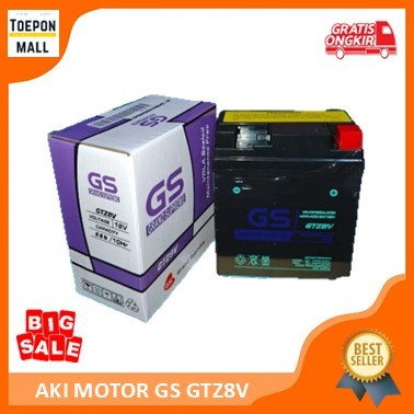 GTZ8V 12V-8Ah ACCU MOTOR  GS GRAND SUPREME Aki MOTOR  MBTX7U / YTX7L-BS / YTZ8V / MTX7L / DGTZ8V