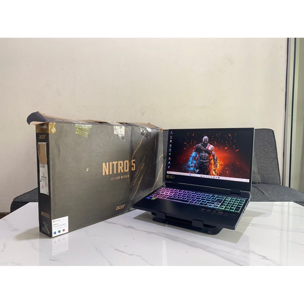 Acer Nitro 5 AN515 Core i5 gen 12 RAM 8 GB SSD 512GB NVIDIA RTX 3050 4 GB Fullset