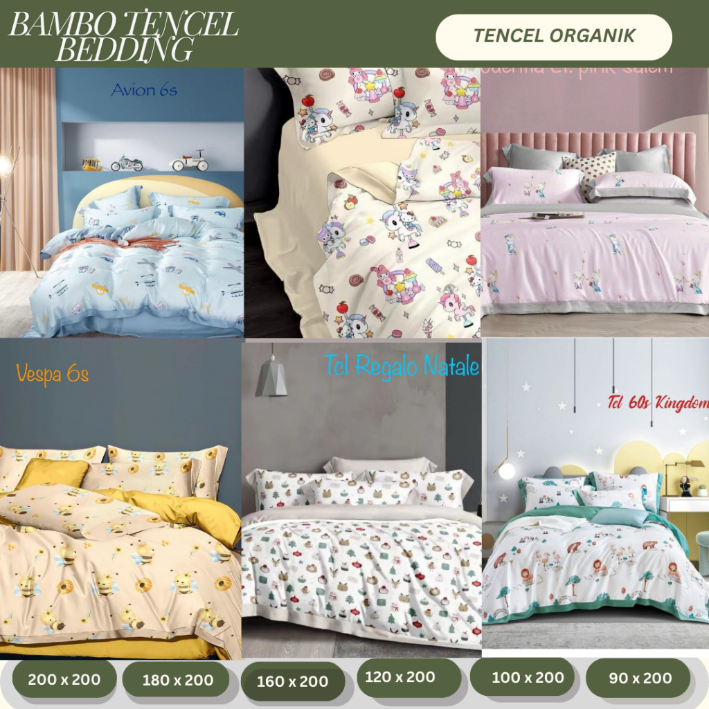 SPREI SET teencel organik  MOTIF ANAK ANAK Sarung Bantal Guling Murah  Sarung Bantal Tidur Murah Sep