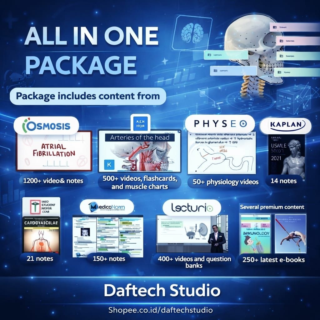 Rangkuman Belajar Kedokteran Osmosis Prime, Lecturio, Kenhub, dll