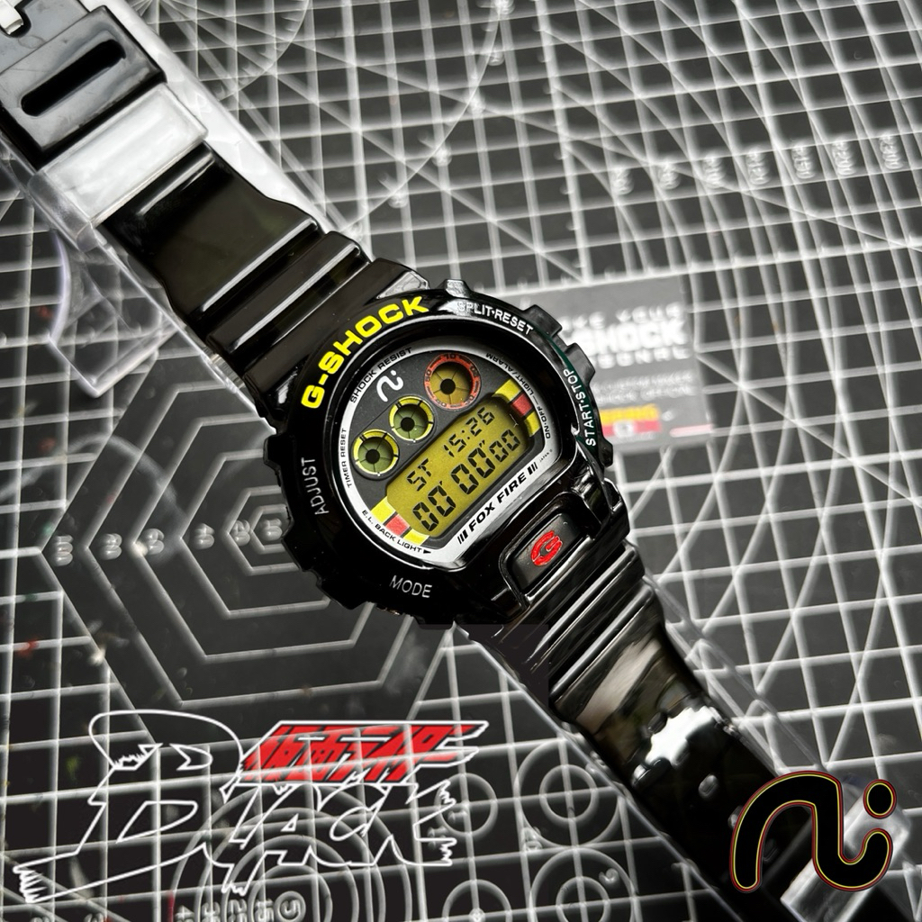 Gshock Original Custom DW6900 KAMEN RIDER BLACK Casio G Shock Strap Bezel Custom BlackGloss