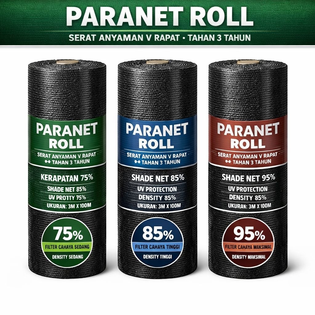 PARANET 90% PER ROLL LEBAR 3 METER PANJANG 100 METER