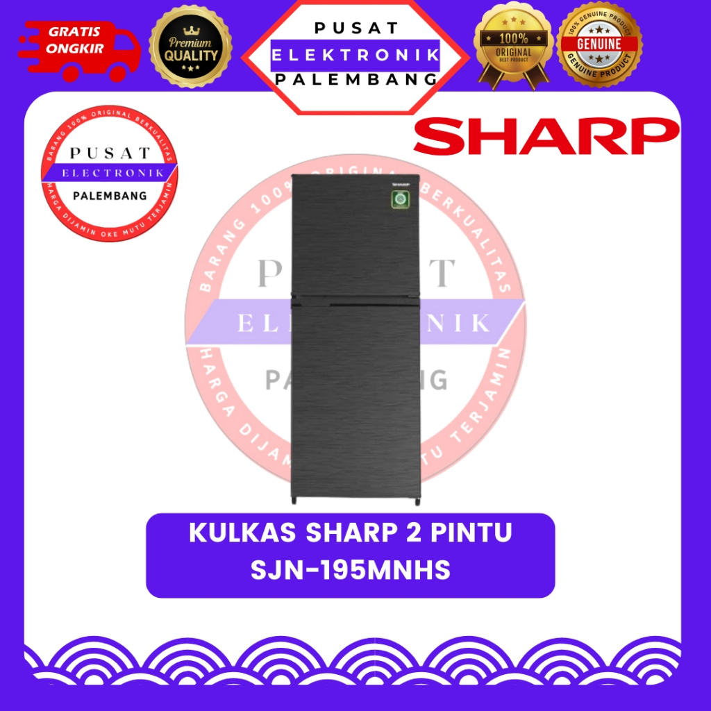 KULKAS 2 PINTU SHARP SJN-195MNHS KULKAS 2 PINTU PALEMBANG