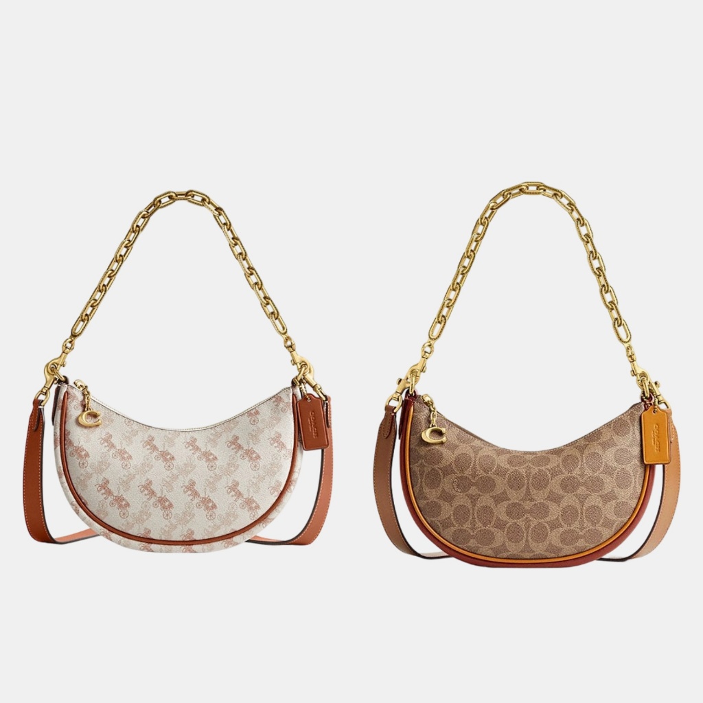 Coach Mira Shoulder Bag In Signature Canvas Horse And Carriage Print Crescent Shoulder Bag Coach Tas