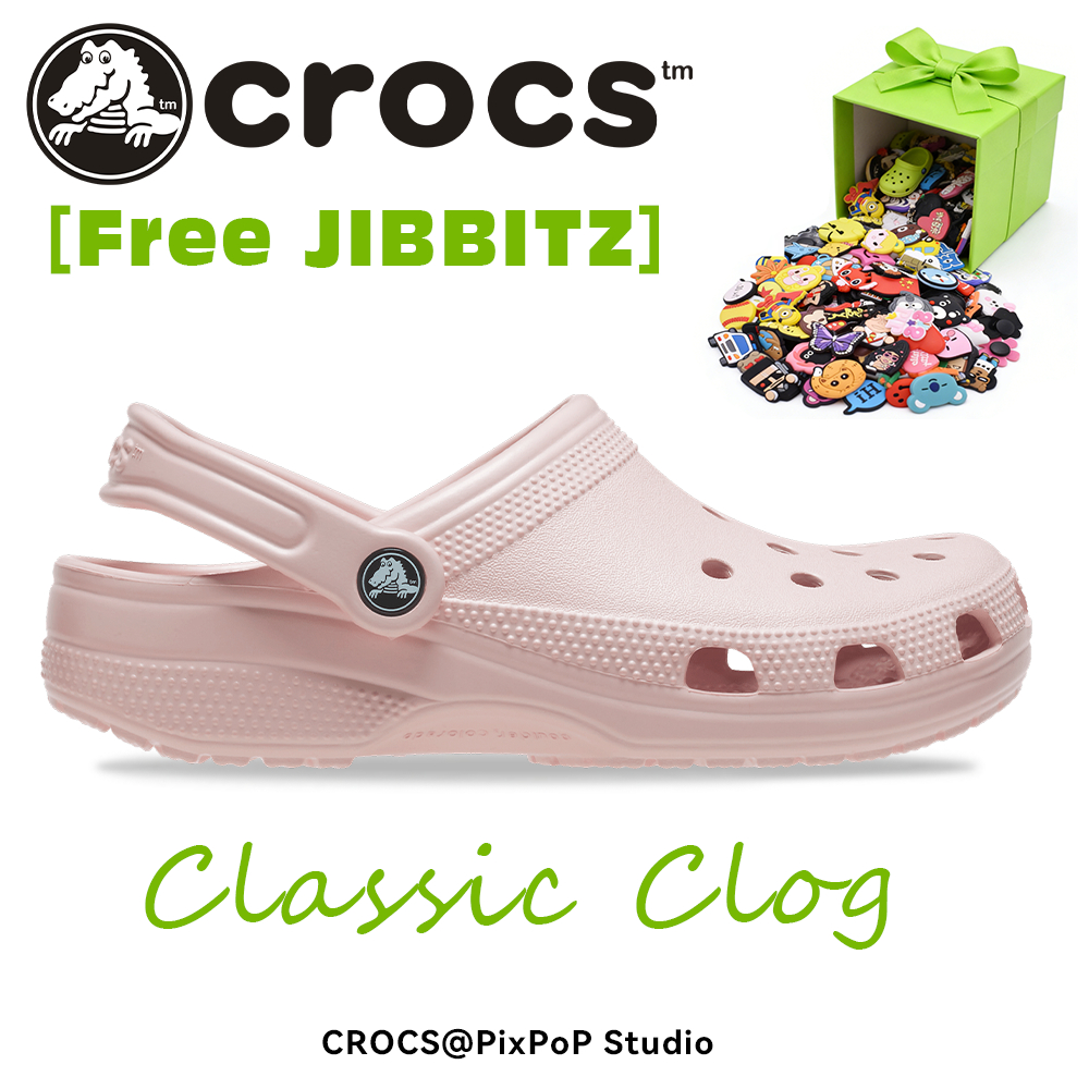[COD]Sandal Crocs Unisex Classic Clog/ Ori cross Pria Wanita/ Flat Sandals/Crocs Dewasa-Pink Quartz