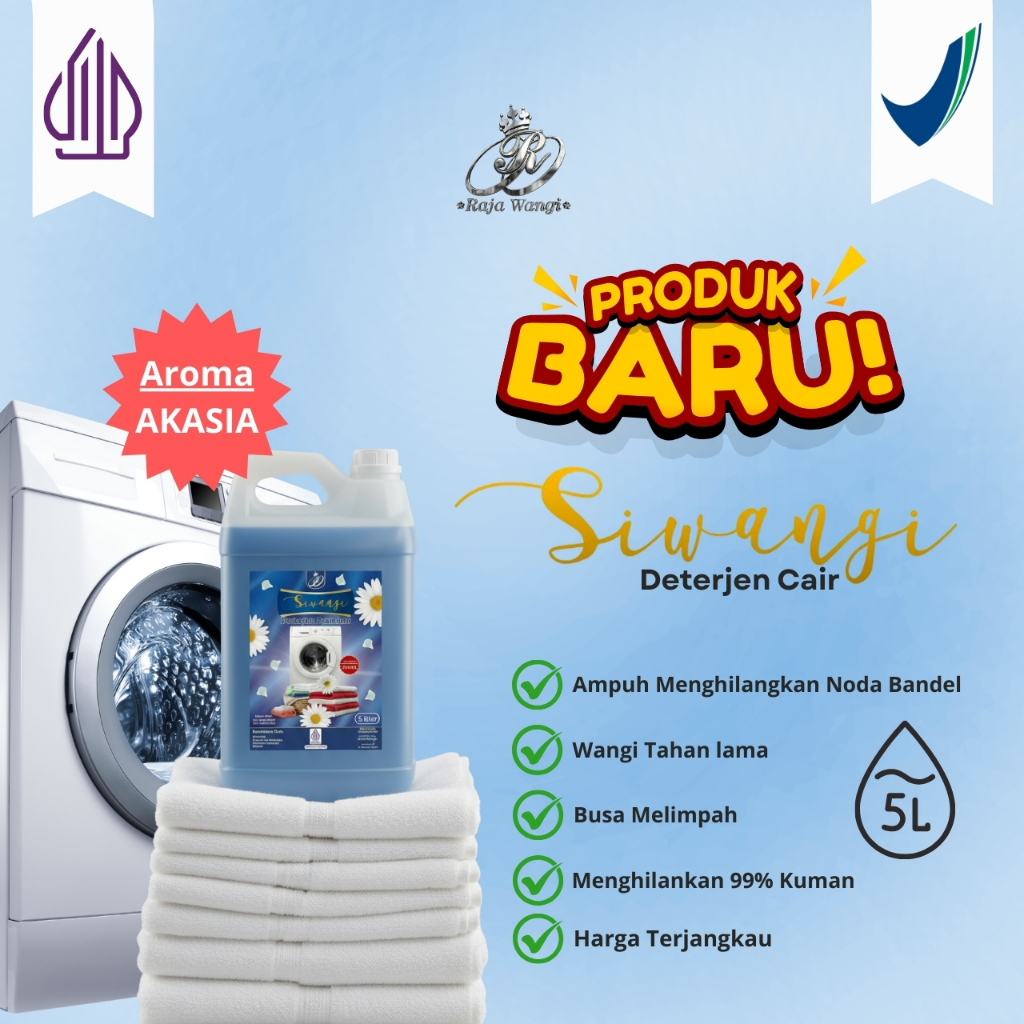 Deterjen Cair Siwangi 5 Liter | Aroma Akasia | Sabun Cuci Pakaian | Untuk Semua Mesin Cuci