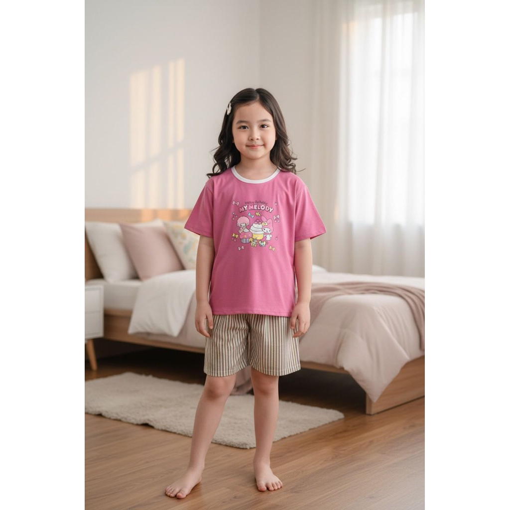 My Dream ~ Baju Tidur Anak CEWEK "Lengan pendek & Celana Pendek " (Premium Quality)