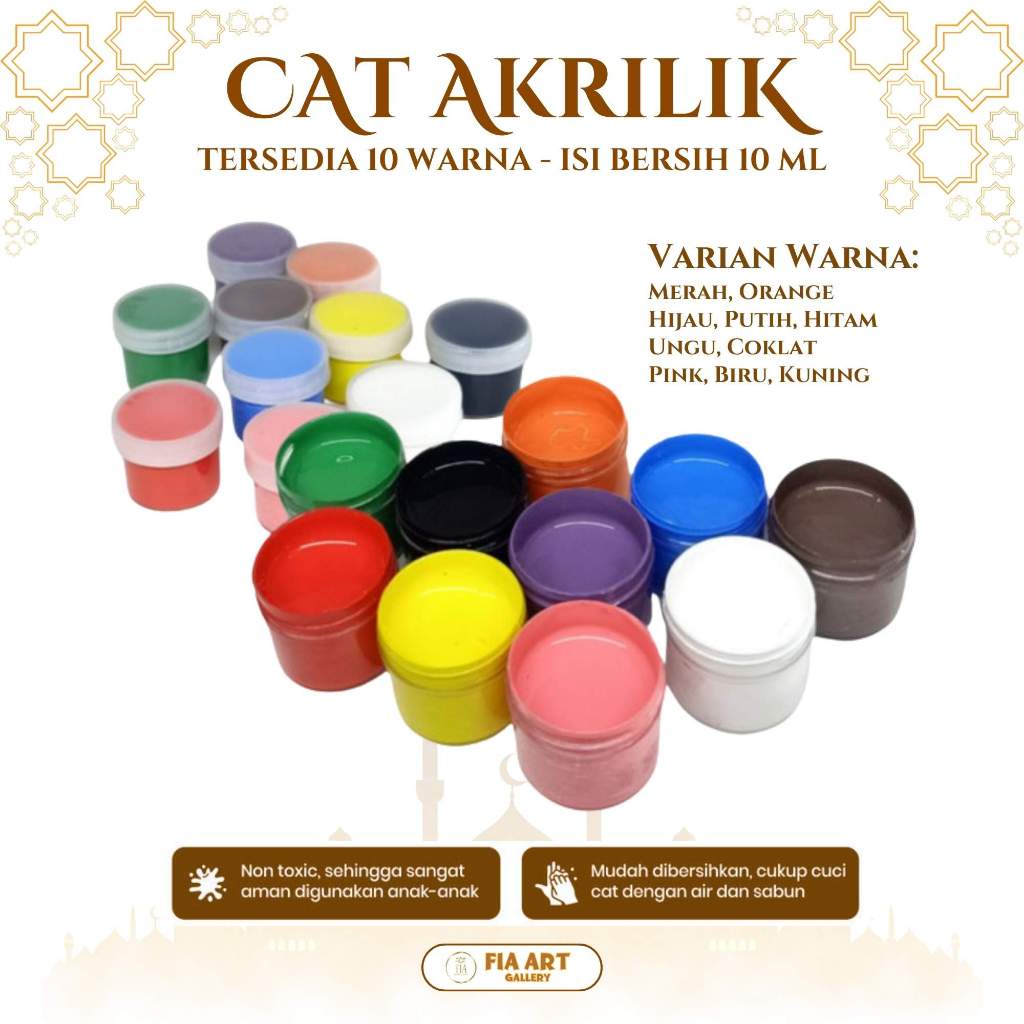 Cat Air Lukis Paint Watercolor Cet Minyak Peralatan Melukis Palet Kuas Kanvas Paintbrush Painting Br