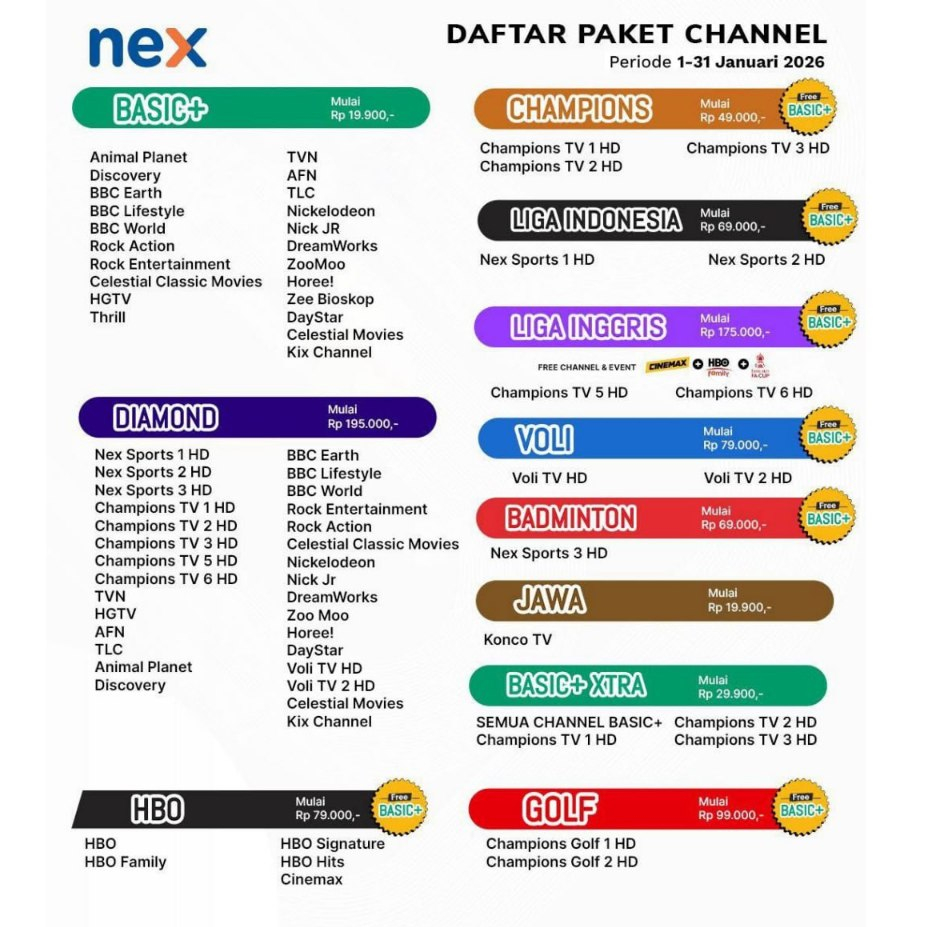 Paket Basic Nex Parabola Basic + Kids