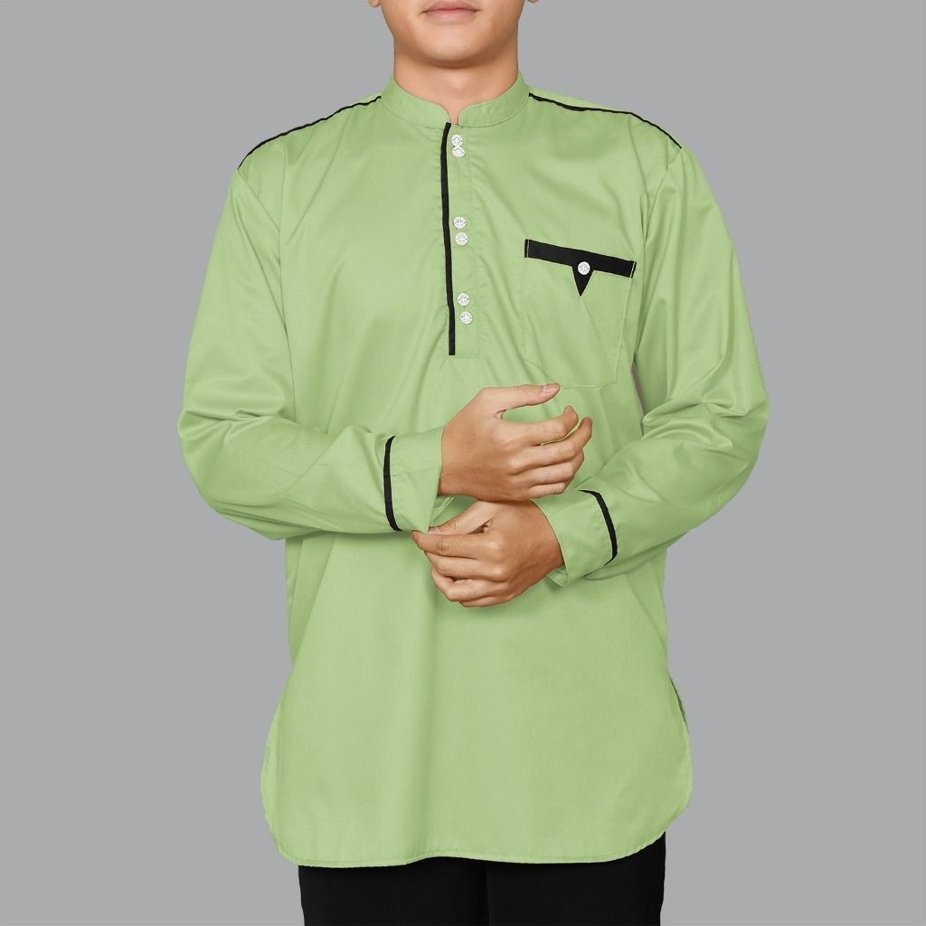 IZZAN - BAJU KOKO KURTA KATUN TOYOBO PREMIUM PRIA LENGAN PANJANG UKURAN M L XL XXL JUMBO ACARA LEBAR