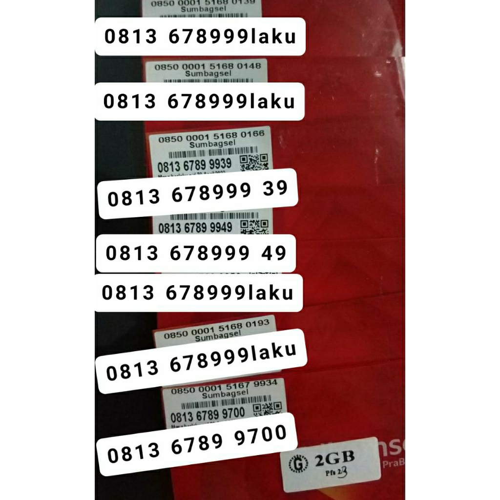 NOMOR CANTIK TELKOMSEL SIMPATI AS LOOP SERI NAIK URUT 6789999