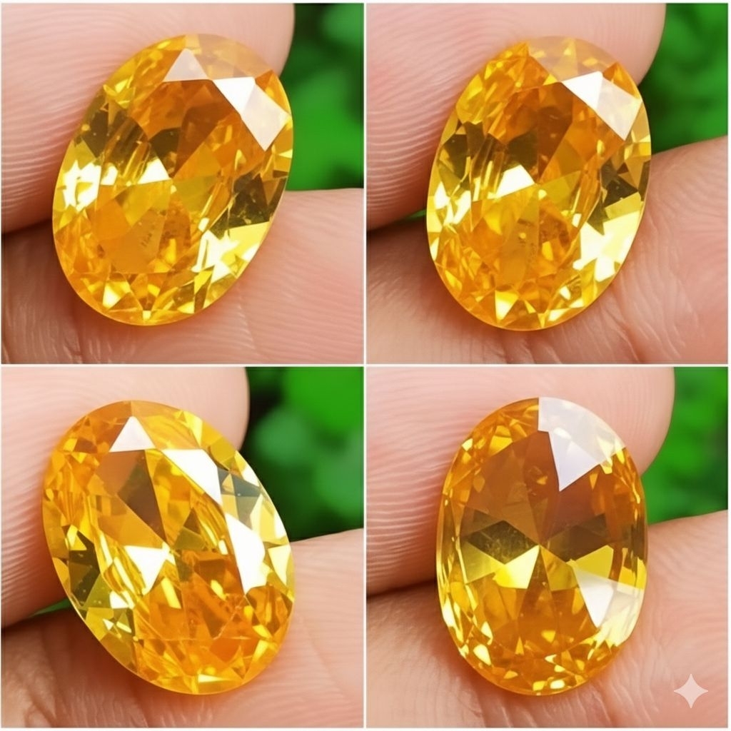 Batu Permata Yellow Safir Asli Chatam