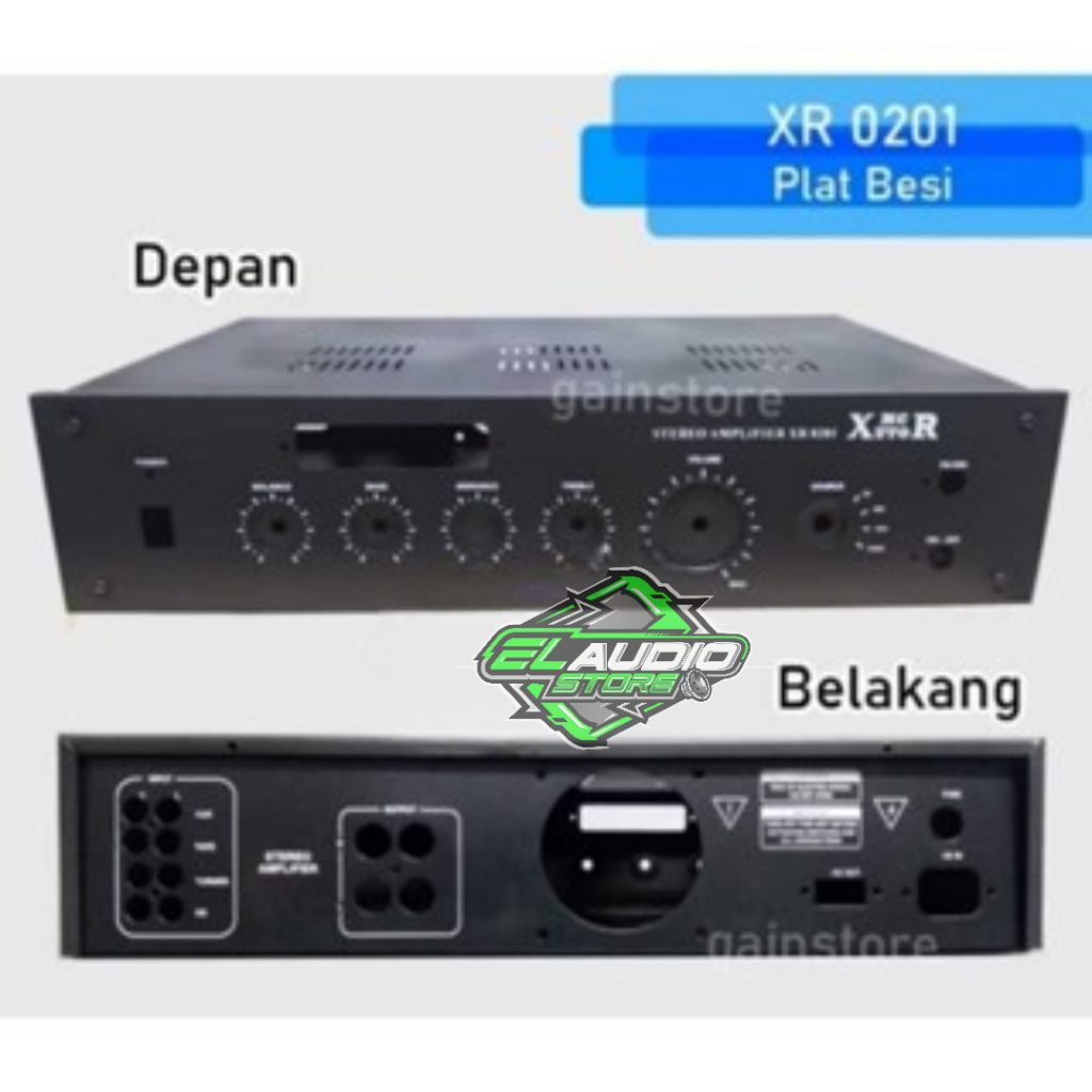 Bok Power Ampli XR 0201 + USB / Box Amplifier XR 0201Bahan Plat Tebal