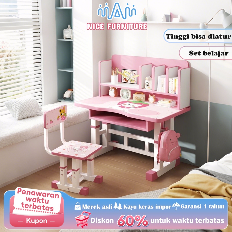 Meja Belajar Anak Meja Kursi Belajar Anak  Kursi Meja dan kursi merah muda