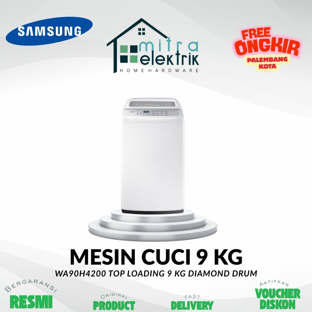 Mesin Cuci SAMSUNG WA90H4200 Top Loading 9 Kg Wobble Pulsator