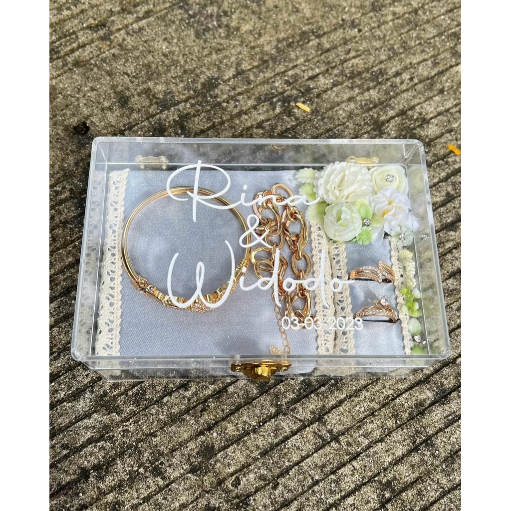 kotak cincin akrilik rustic kotak cincin