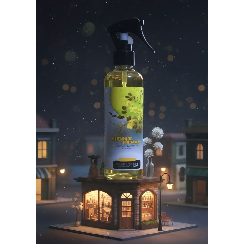 Jackrose - Room & Linen Spray  Pewangi Premium Night Berry 250ml / Anti Bacterial / Pengharum serbag