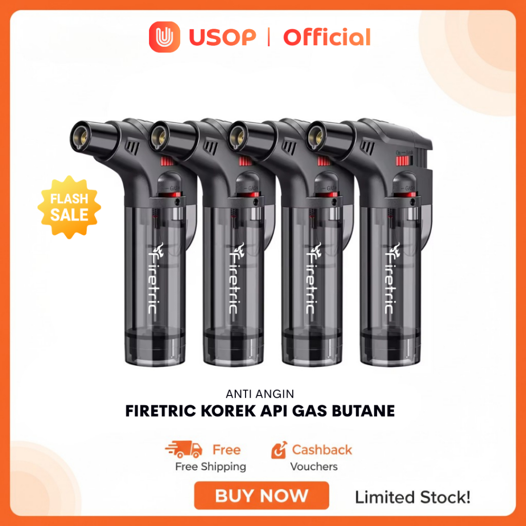 Original Firetric Korek Api Jumbo Blow Torch Jet Gas Butane Anti Angin Survival Matches