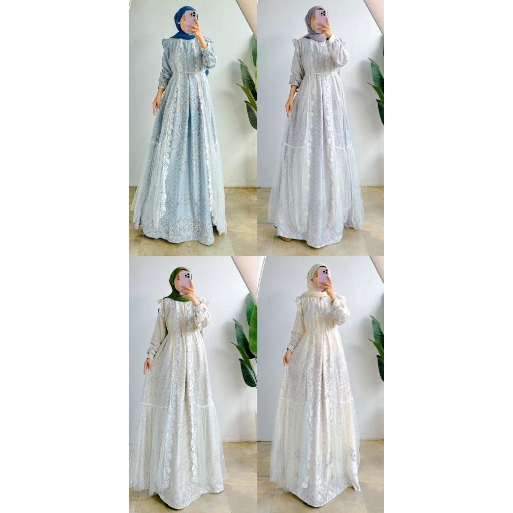 (Free Belt)Mawar Dress Ory By Extu/Ayashi Dress by Extu/Gamis Raya 2026/Gamis Cerutty Mix Tile