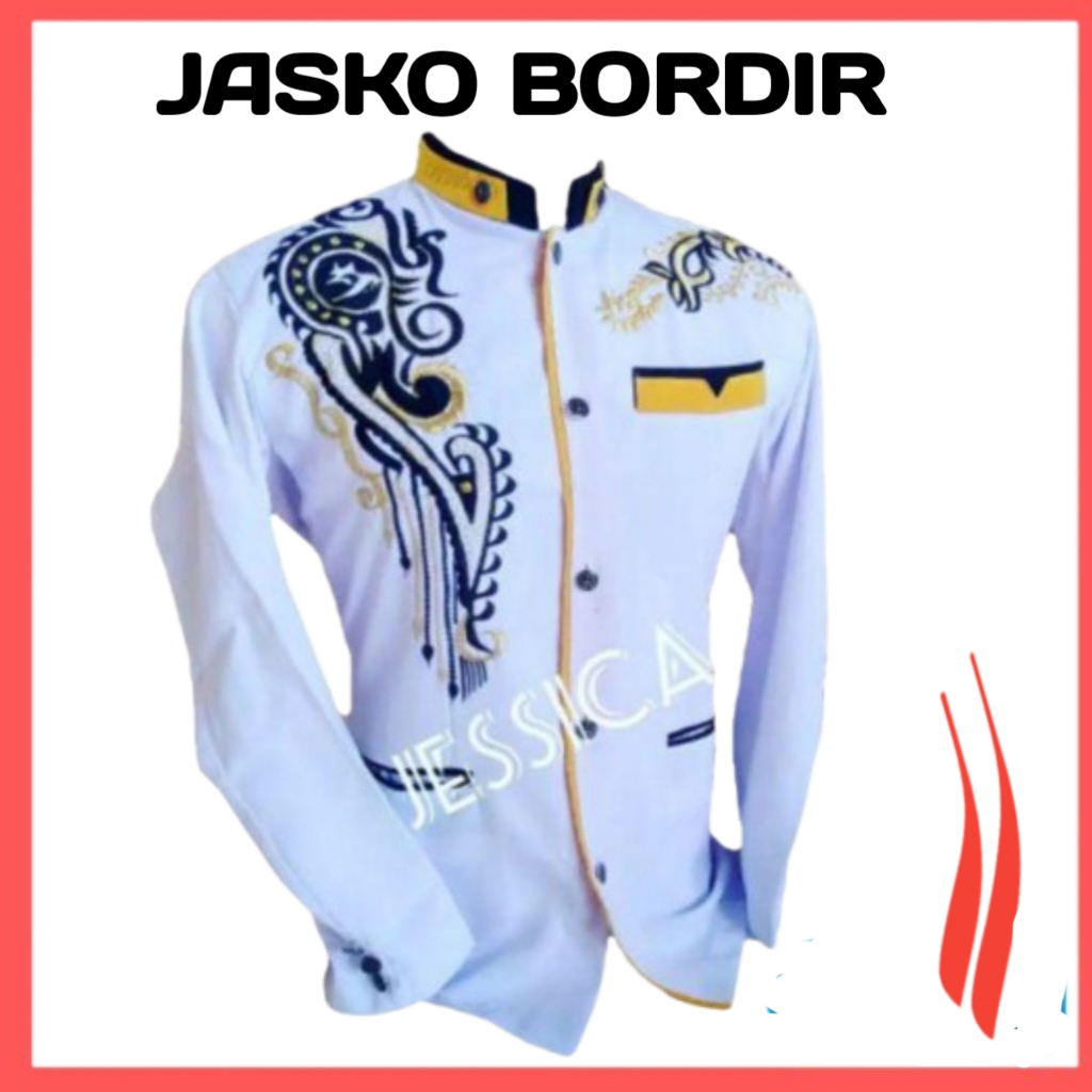 BAJU JAS KOKO JASKOPRIA  BORDIR LENGAN PANJANG