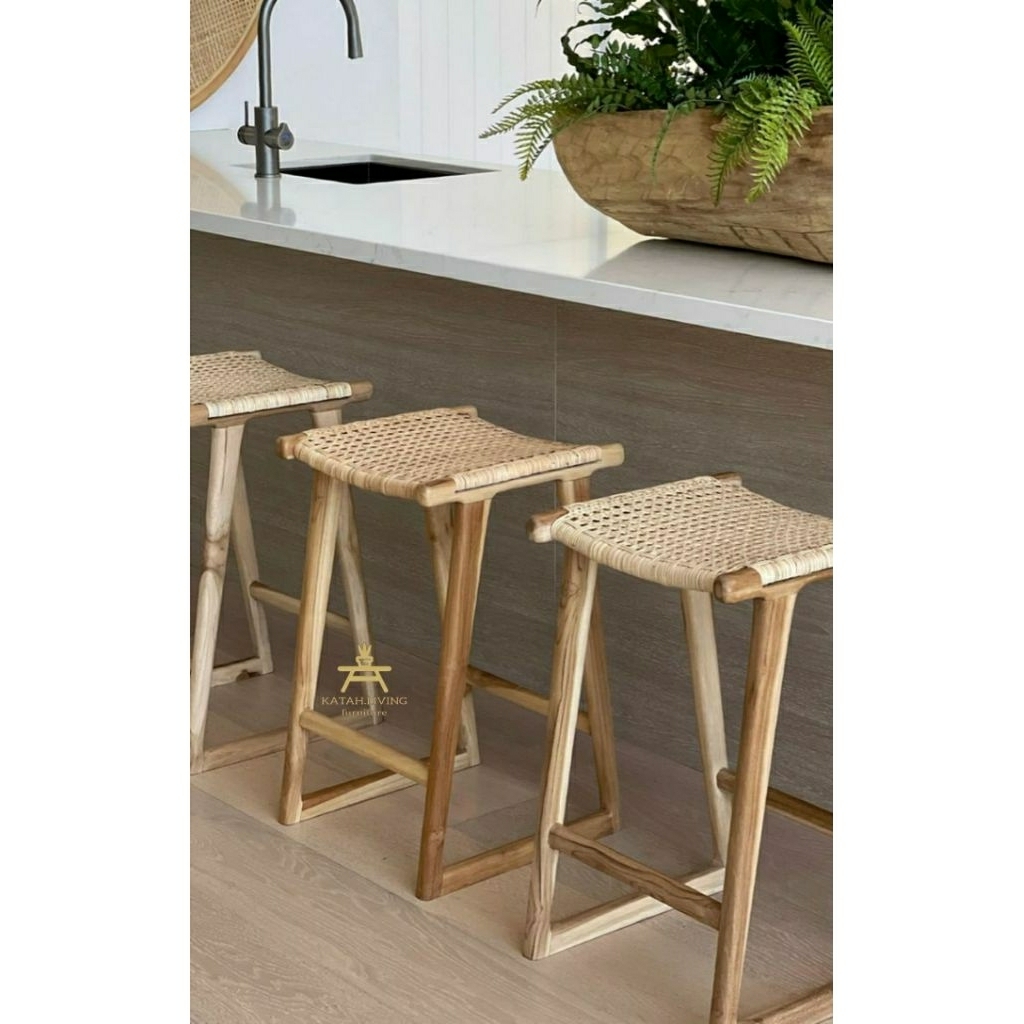 kursi bar cafee anyaman rotan sintetis