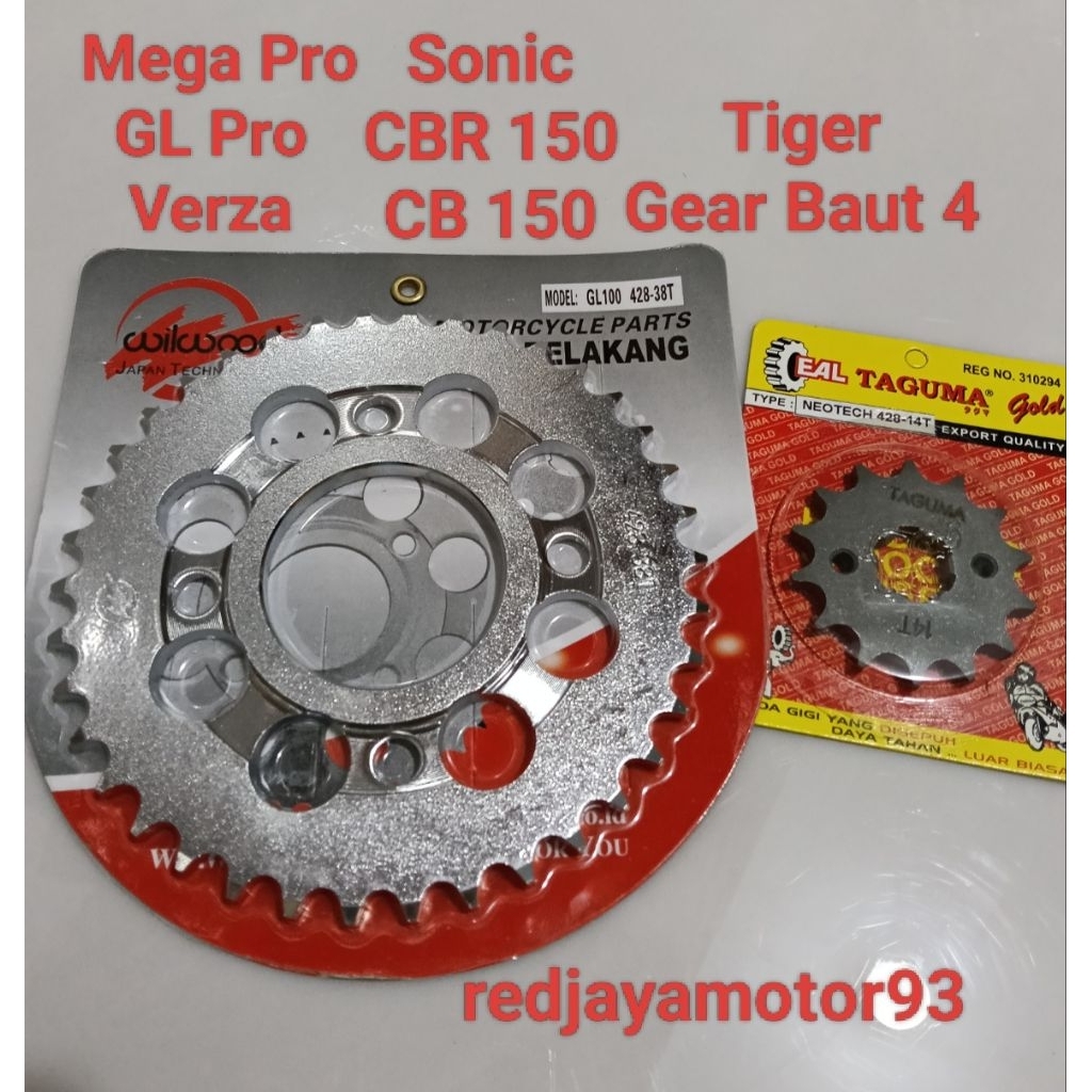 gear depan belakang Wilwood 428 Megapro GLpro sonic verza cb 150