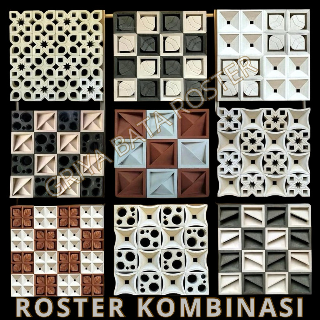 Roster beton, Roster Kombinasi, Roster Beton Minimalis, Roster minimalis,lubang angin, Roster Putih,