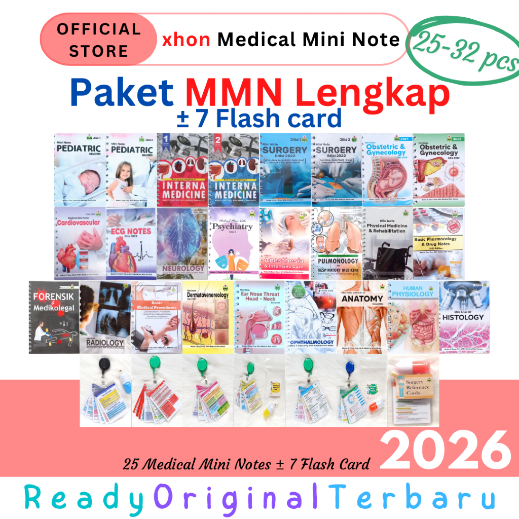 ORIGINAL TERBARU Paket MMN Lengkap | 25 Medical Mini Note | Notes Kedokteran Umum Buku Saku Pocket