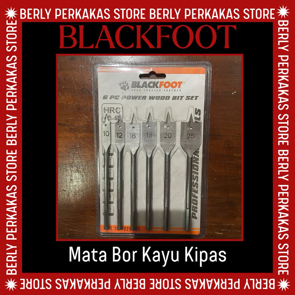 Mata Bor Kayu Kipas BLACKFOOT Set 6 Pcs