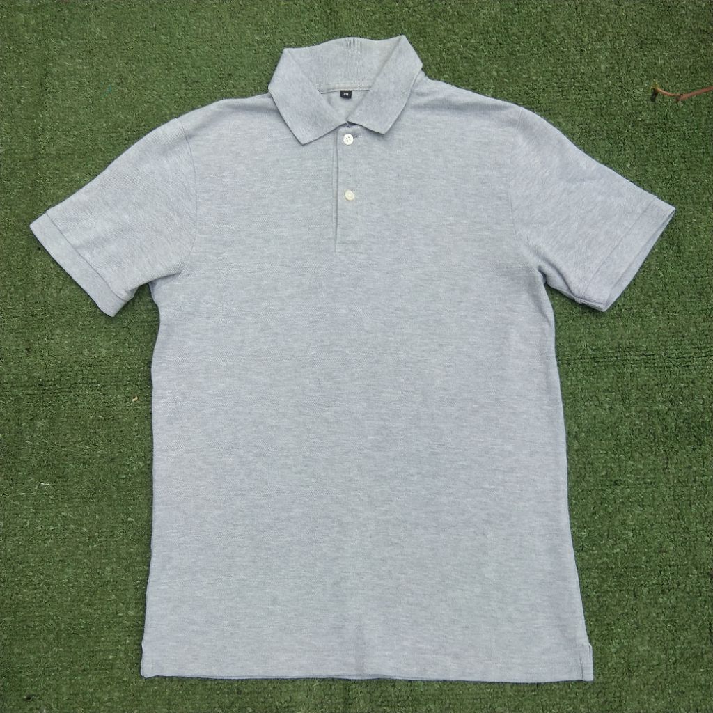 Muji Blank Grey Polo Shirt Basic Kaos Polos Abu