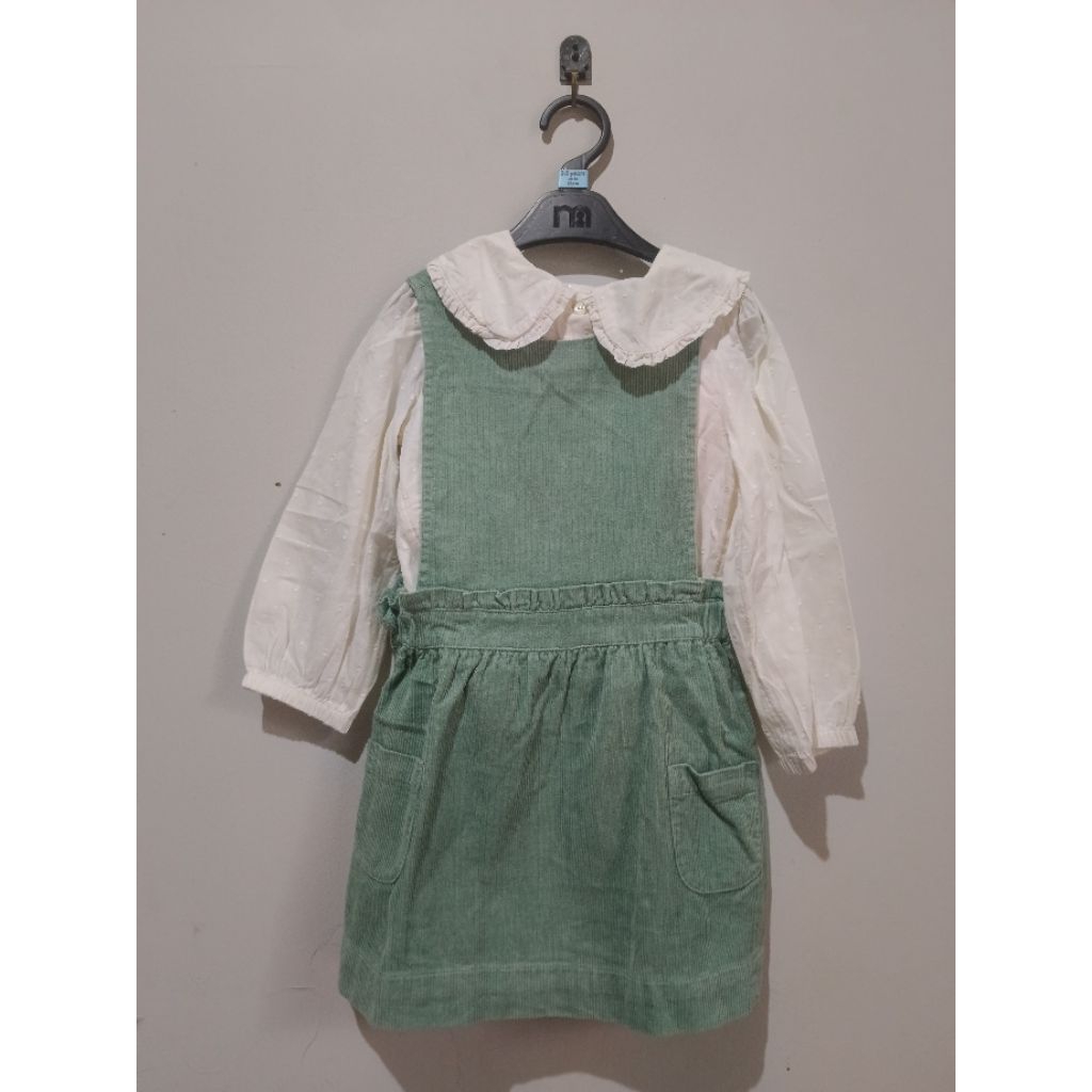 Mothercare Corduroy Pinny Dress And Blouse Set / Mothercare Overall Corduroy / Overall Corduroy Moth